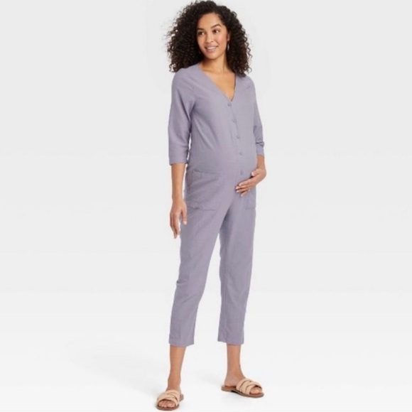 The Nines by Hatch Target Maternity Jumpsuit one piece size s small purple - Picture 4 of 9